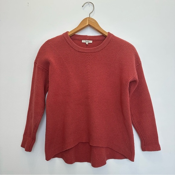Madewell 100% Merino Wool Moderne Salmon Sweater Pullover Knit Thick Small Pink - Picture 3 of 10